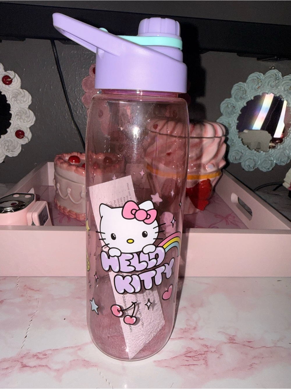 Hello Kitty Pink and Lavender Kids Water Bottle